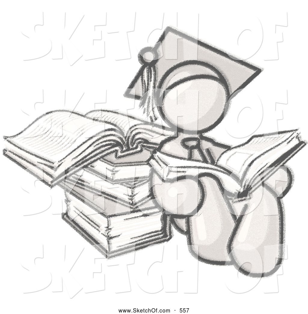 1024x1044 Drawing Of A Smart Sketched Design Mascot Male Student - Drawing Student