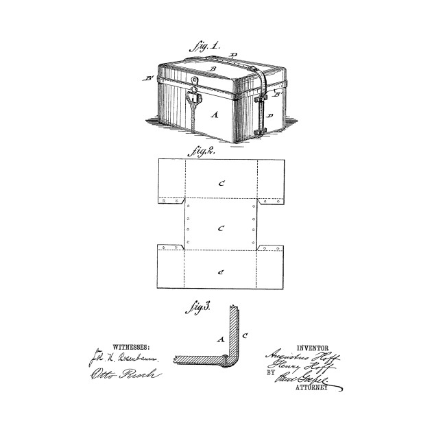 630x630 Leather Case Vintage Patent Hand Drawing - Drawing Suitcase