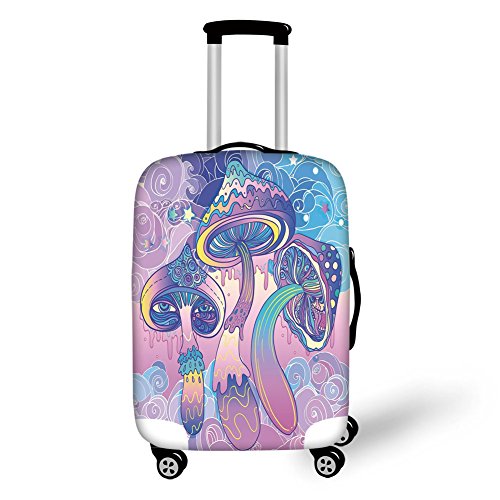 500x500 travel luggage cover suitcase protector,mushroom,trippy drawing - Drawing Suitcase