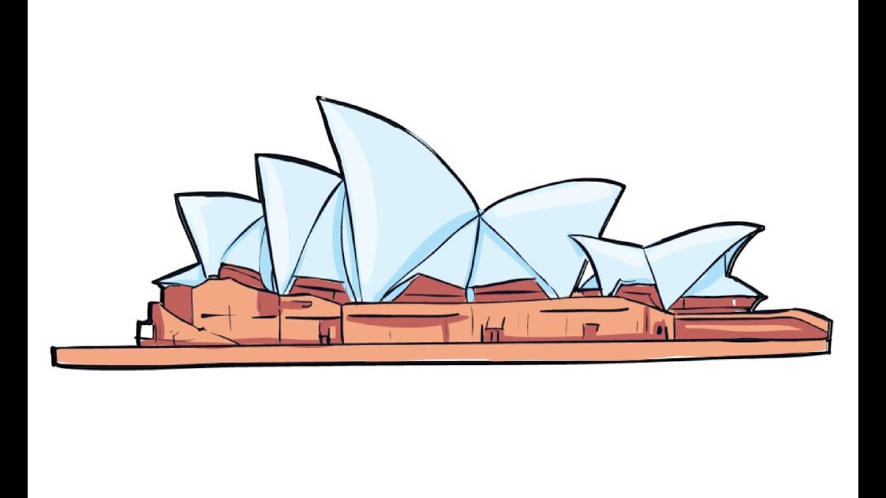 1280x720 how to draw a sydney opera house kak narisovat sidnejskij - Drawing Sydney