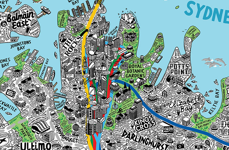 740x487 meet the artist drawing intricate maps of melbourne and sydney - Drawing Sydney