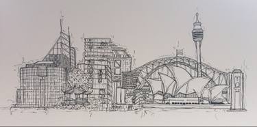 375x186 Sydney Cityscape Drawing - Drawing Sydney