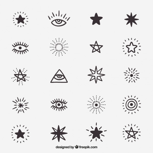 626x626 Cute Drawings Of Symbols And Stars Vector Free Download - Drawing Symbols