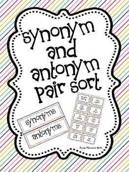 263x350 synonym and antonym pair sort grammar synonyms, antonyms - Drawing Synonym