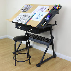 300x300 adjustable drawing board drafting table with stool craft architect - Drawing Table