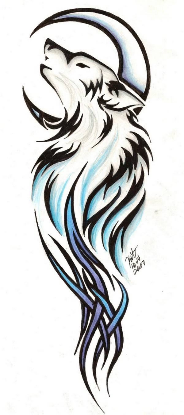 600x1353 Tattoo Tribal Line Stencils Tribal Wolf Tattoo - Drawing Tattoo Online
