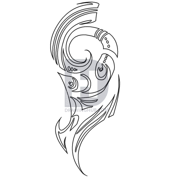 719x720 How To Draw A Maori Tattoo, Step - Drawing Tattoos Step By Step