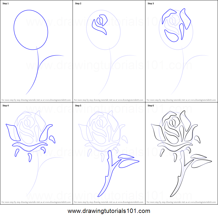 751x755 How To Draw A Rose Tattoo Printable Step - Drawing Tattoos Step By Step