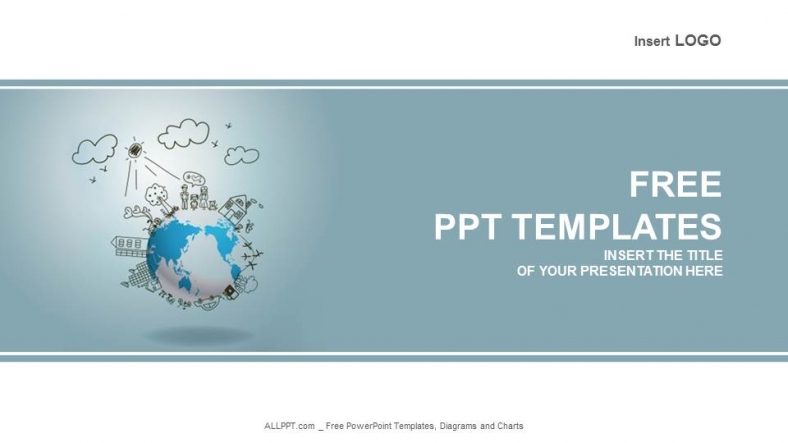 788x443 creative drawing on global ecology industry powerpoint templates - Drawing Templates Free