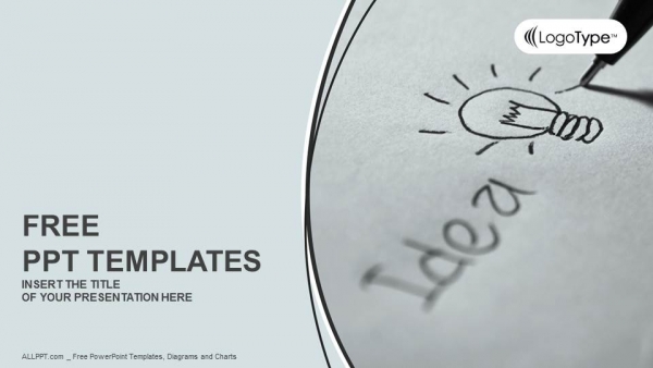 600x338 Drawing Light Bulb And Idea Powerpoint Templates - Drawing Templates Free