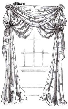 236x379 how to draw a window with curtains mycoffeepot org - Drawing The Curtains
