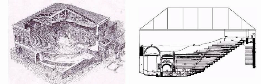 847x274 The Reference Drawing Of The Small Theatre - Drawing Theatre