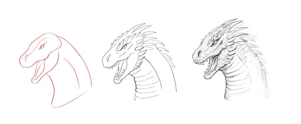 1024x423 How To Draw A Dragon, Step - Drawing This