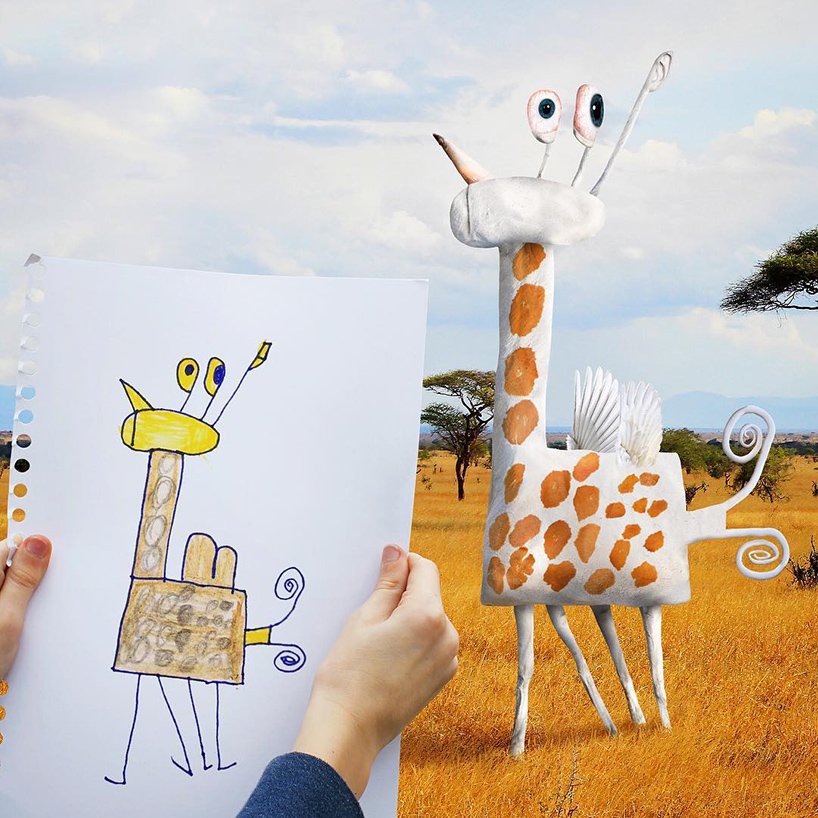 818x818 Artist Turns Year Old Son's Doodles Into Absurd Animals - Drawing To Reality