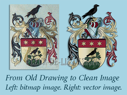 425x319 Fleur De Lis Designs Re Drawing Historical Art Into Vector - Drawing To Vector