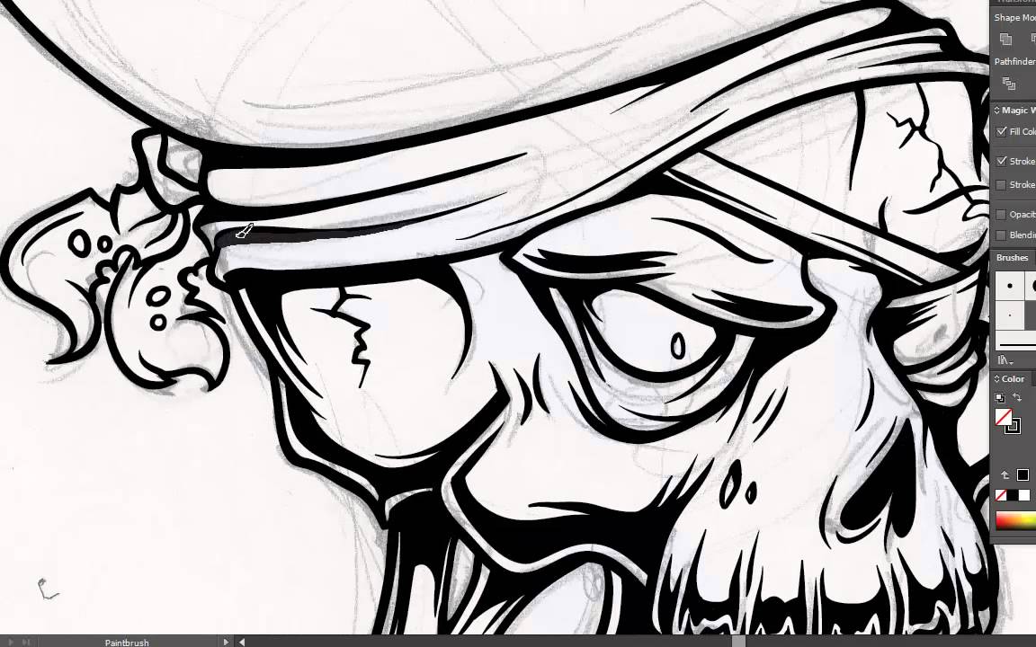 1152x720 Adobe Illustrator Tutorial How To Draw A Vector Pirate Skull - Drawing To Vector