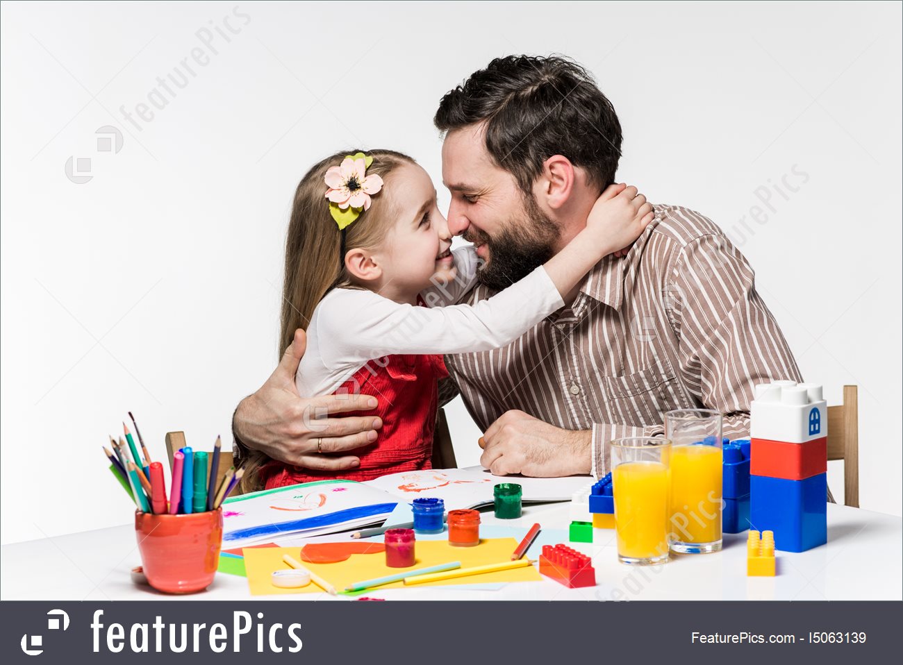 1300x958 image of father and daughter drawing together - Drawing Together