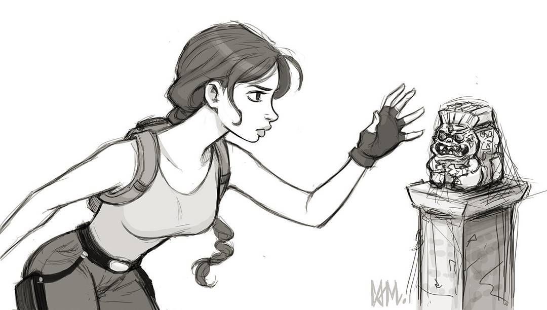 1080x612 Lara Croft Sketch That Got Whipped Up While I Was Drawing Tonight - Drawing Tonight