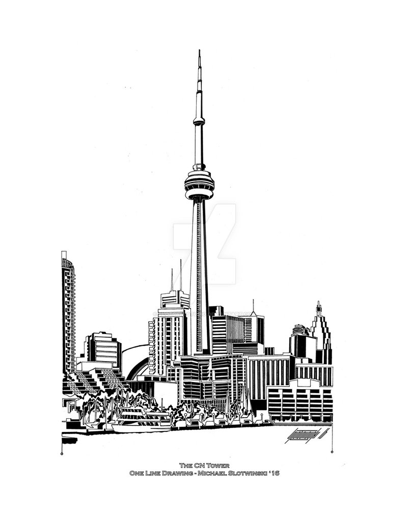 803x996 The Cn Tower - Drawing Toronto