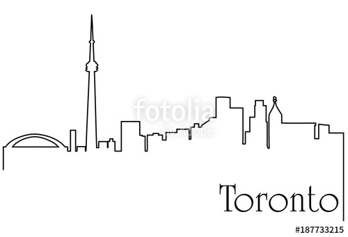 500x341 Toronto City One Line Drawing Background Stock Image And Royalty - Drawing Toronto