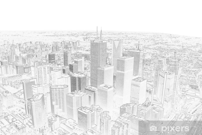 700x467 Pencil Drawing Of A Toronto City Skyline Wall Mural We - Drawing Toronto