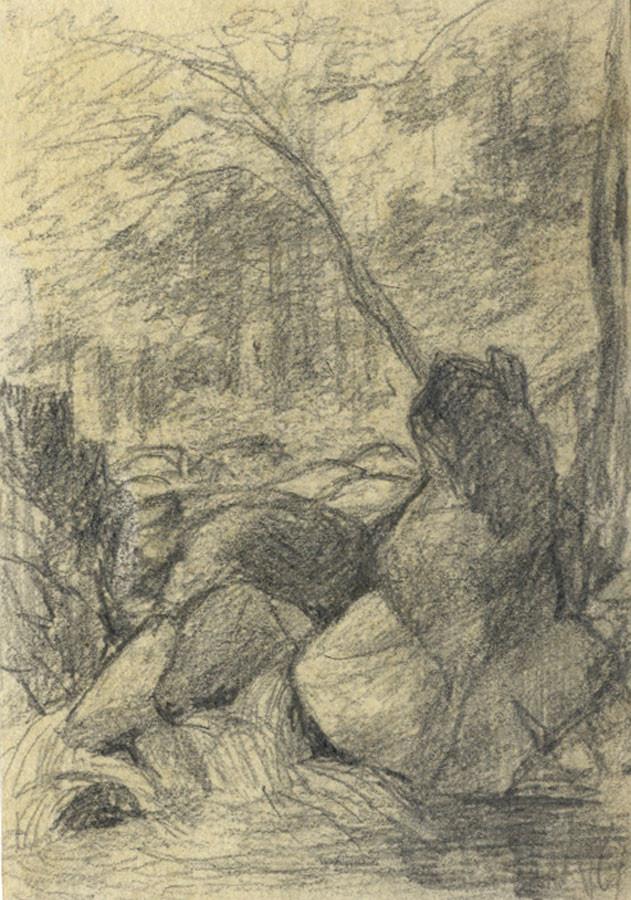 631x900 Thomas J Marple, Torrent Walk, Snowdonia - Drawing Torrent