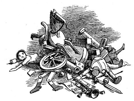 467x351 drawing of broken toys - Drawing Toys