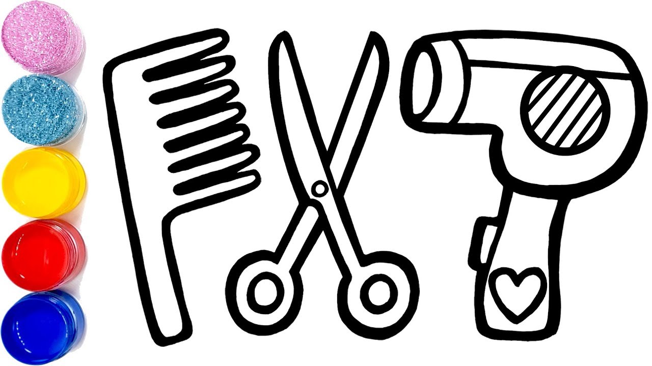 1280x720 Glitter Hair Accessories Coloring And Drawing Learn Colors - Drawing Toys