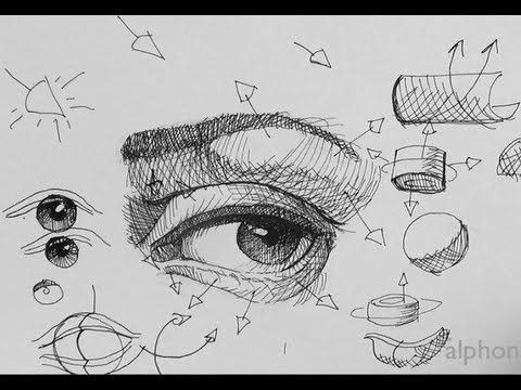 480x360 Pen Ink Drawing Tutorials How To Draw A Realistic Eye Part - Drawing Tutorials