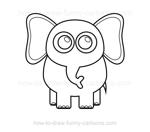 500x440 How To Draw An Elephant - Drawing U