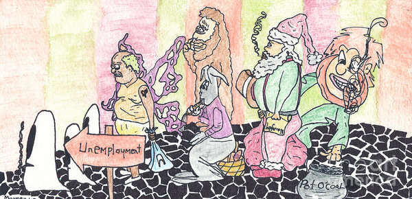 600x290 Unemployment Line Poster - Drawing Unemployment