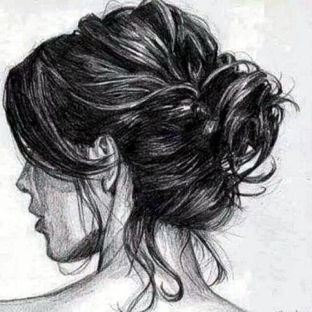 444x444 hair drawing just a few quick, bold confident strokes - Drawing Using Charcoal Pencil