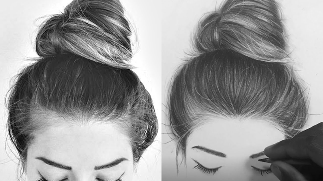1280x720 How I Draw Hair With Charcoal Pencils - Drawing Using Charcoal Pencil