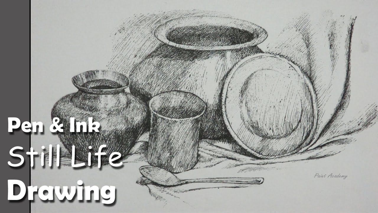 1280x720 How To Draw A Still Life Drawing Utensils Dishes Step - Drawing Utensils