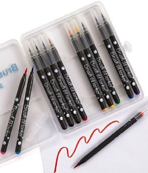 500x585 Brush Markers Set Watercolor Pen Paintbrushes Art Crafts Drawing - Drawing Utensils