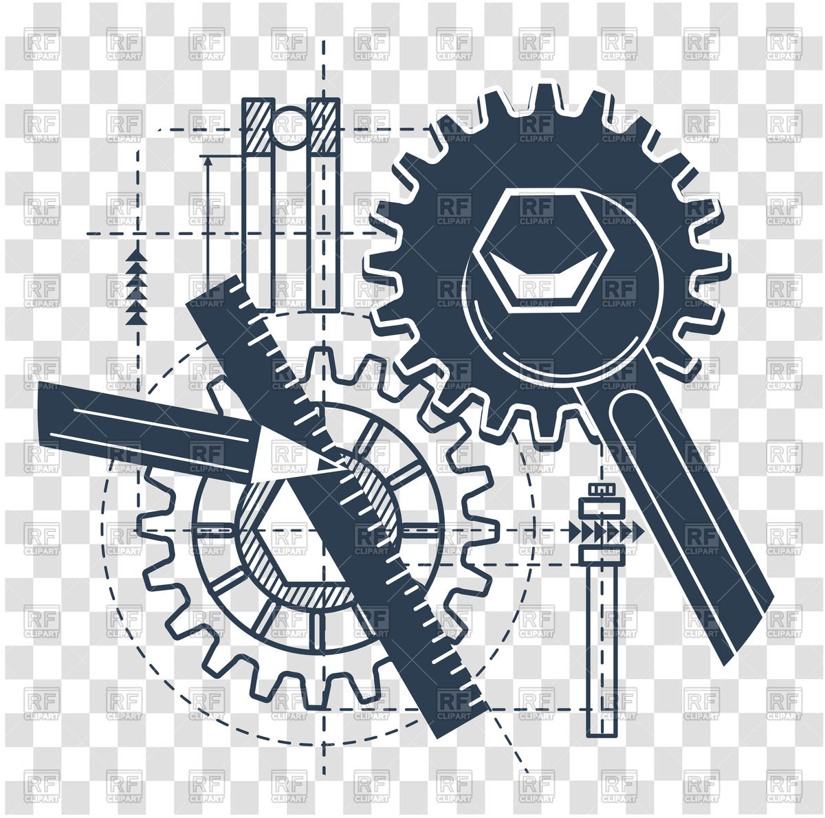 1200x1190 Engineering Project With Engineering Drawing Vector Image - Drawing Vector Graphics