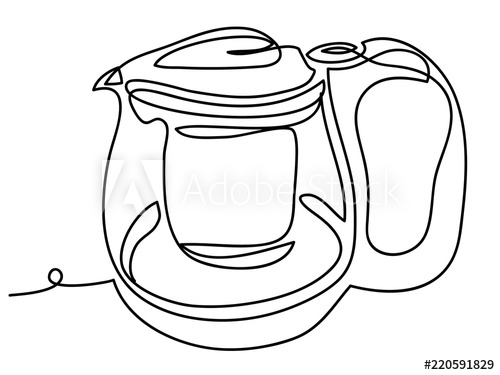 500x375 Teapot Vector Illustration Isolated On White Background - Drawing Vectors