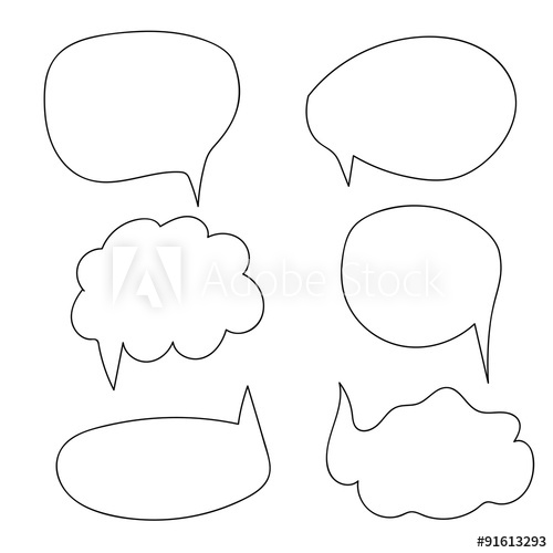 500x500 Think Bubble And Talk Bubble Sketch Drawing Vector - Drawing Vectors