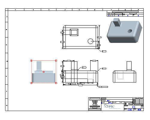 500x400 Introduction To Creating Drawings In Proengineer - Drawing Views