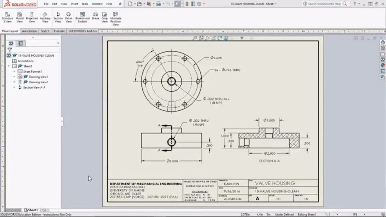 1280x720 Solidworks Sheets Drawing Views And Dimensioning - Drawing Views