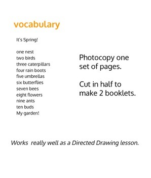 298x350 English Spring Vocabulary Drawing Booklet - Drawing Vocabulary