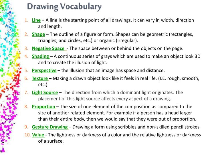 Drawing Vocabulary at Explore collection of
