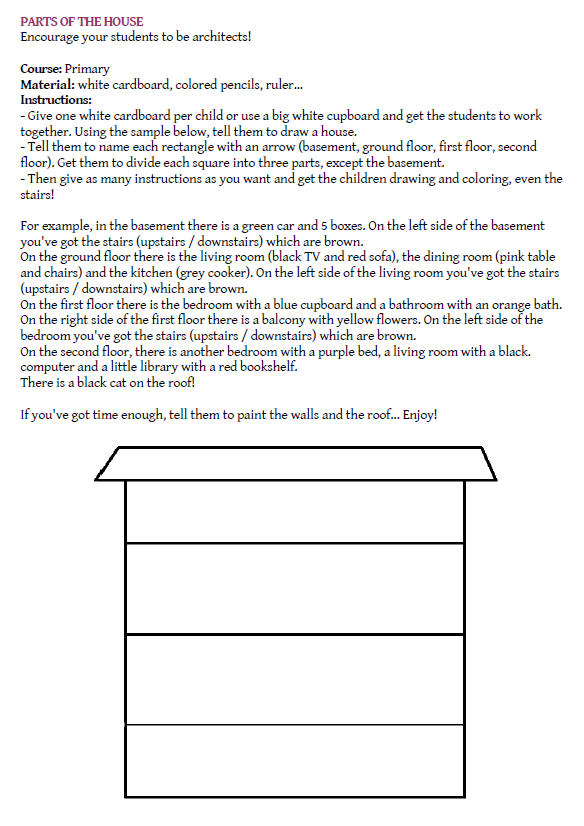 584x826 Parts Of The House - Drawing Vocabulary