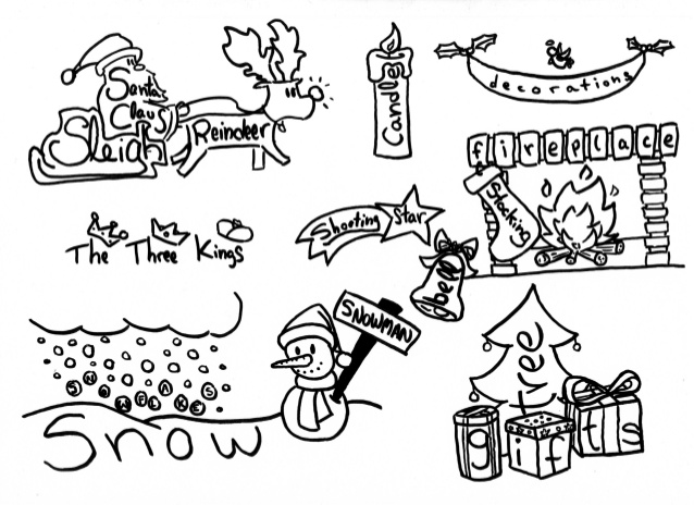 638x464 Christmas Vocabulary Drawing Ideas - Drawing Vocabulary