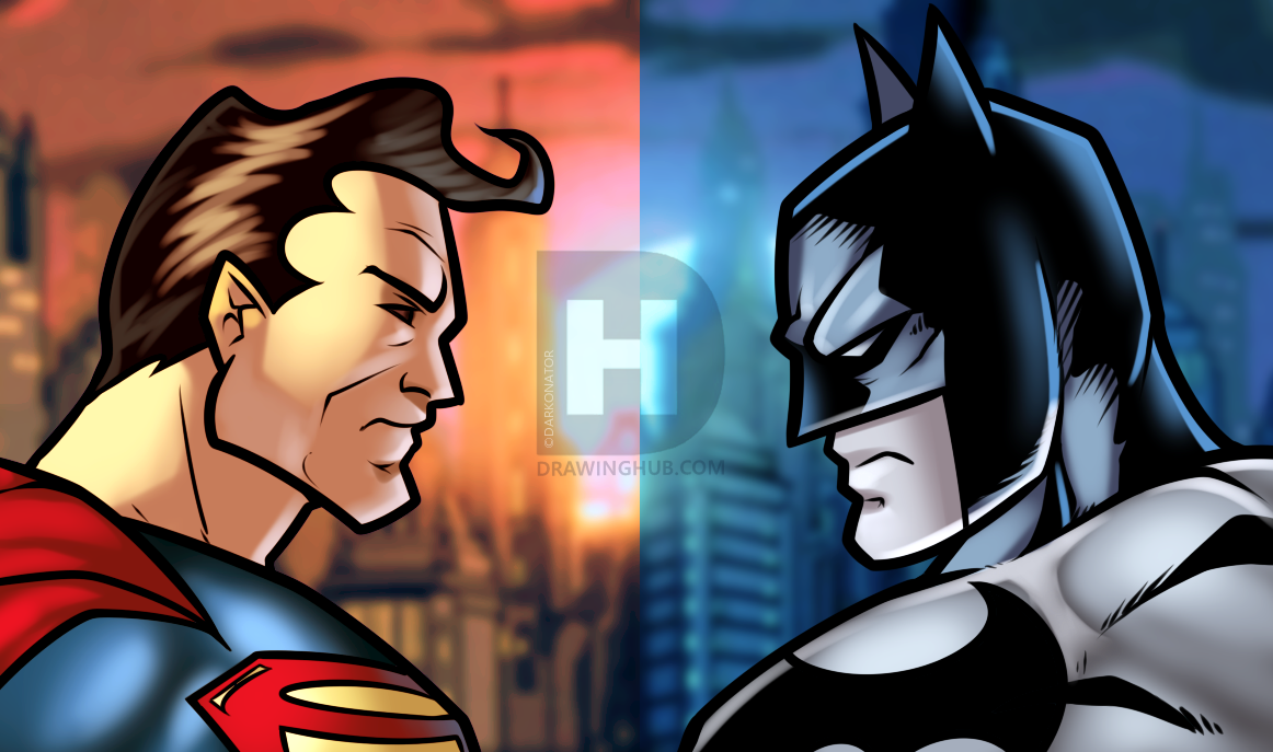 1162x687 How To Draw Batman Vs Superman, Step - Drawing Vs Drawing