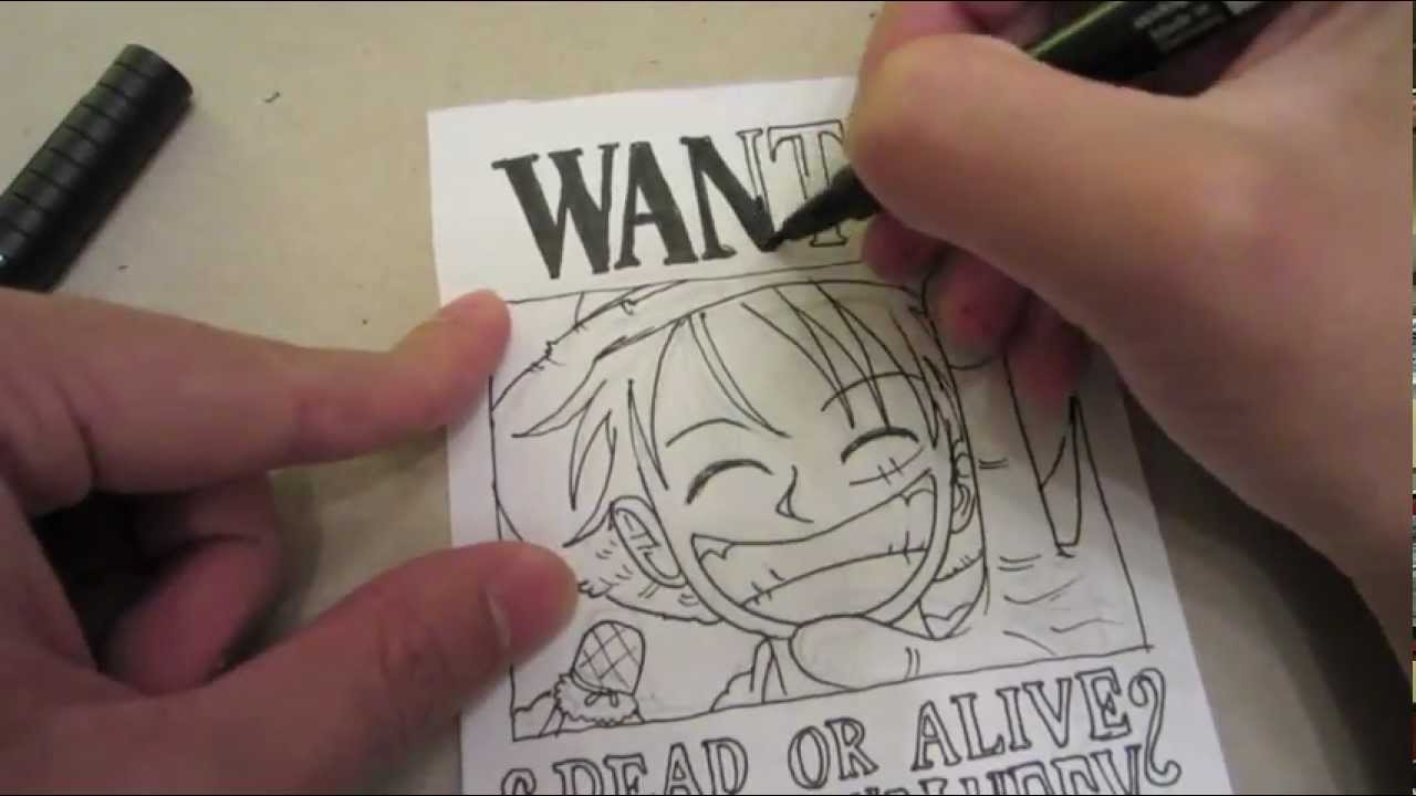 1280x720 How To Draw Wanted Poster Of Luffy - Drawing Wanted