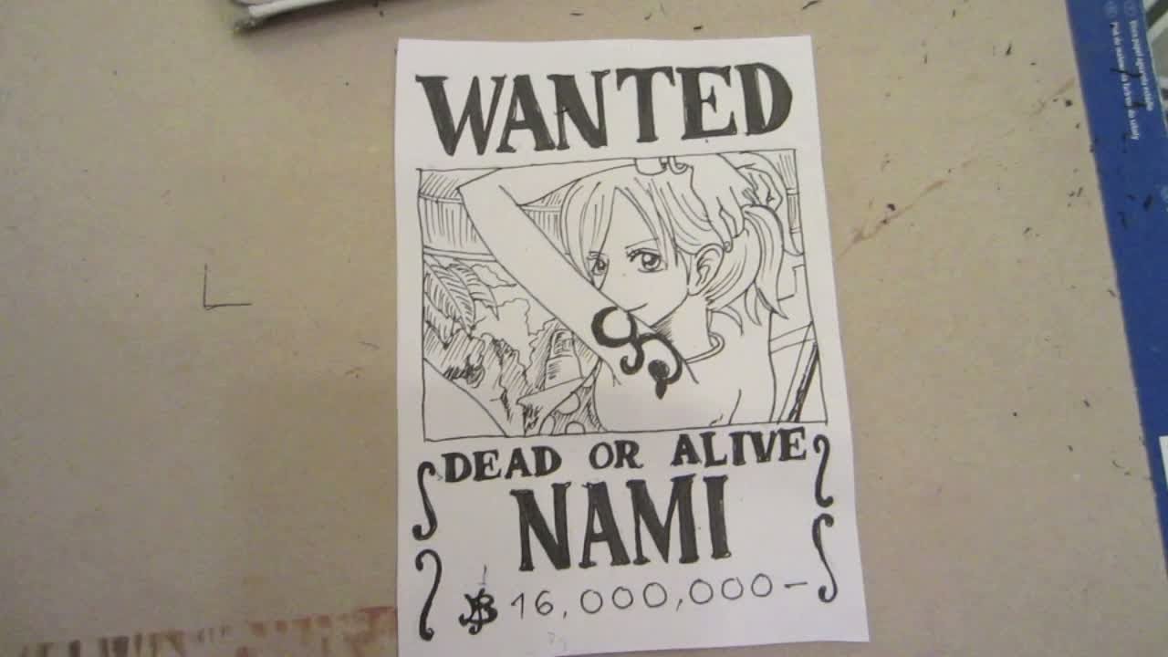 1280x720 How To Draw Wanted Poster Of Nami - Drawing Wanted