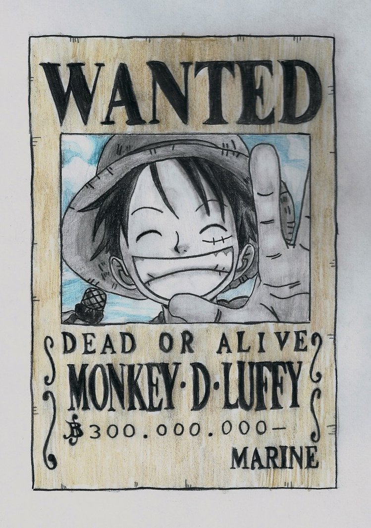 749x1066 Luffy Wanted Poster Drawing - Drawing Wanted