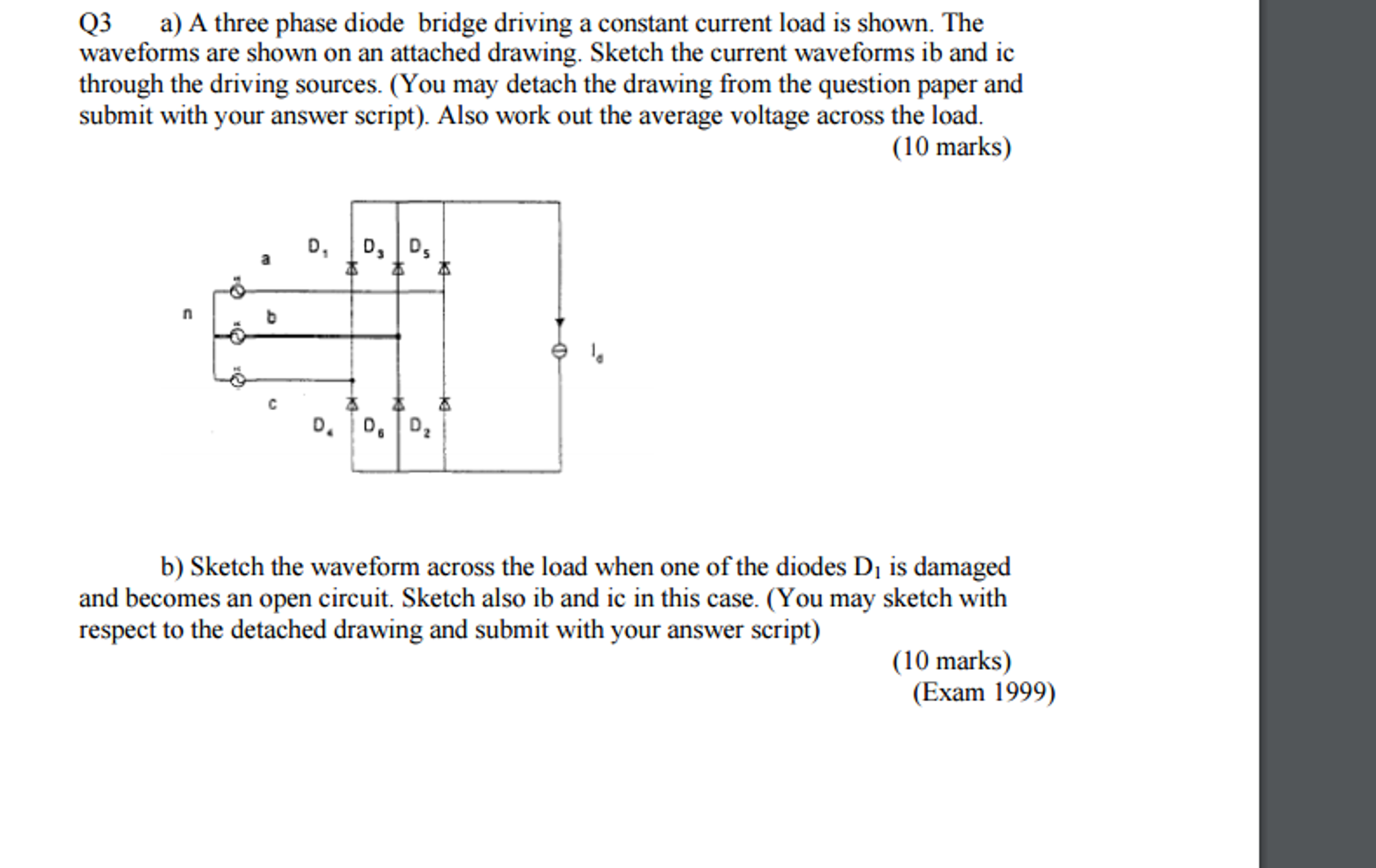 2046x1291 solved a three phase diode bridge driving a constant curr - Drawing Waveform