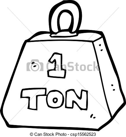 434x470 Cartoon One Ton Weight - Drawing Weight